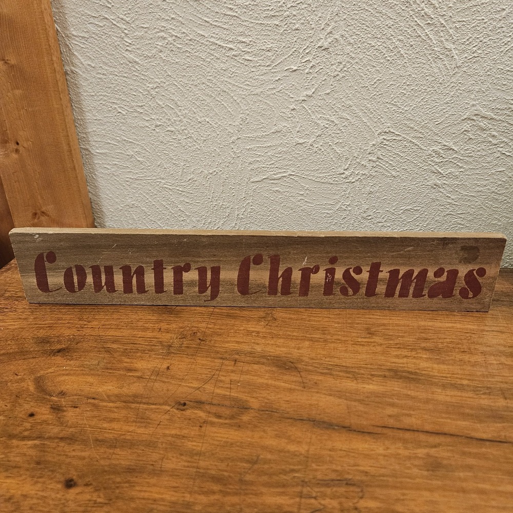 Primitive Wood Country Christmas Holiday Tabletop Decor Sign Rustic‎ 16"